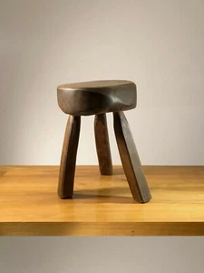1950 TABOURET TRIPODE MODERNISTE BRUTALIST STOOL Marolles Chapo Perriand Noll - Imagen 1 de 8