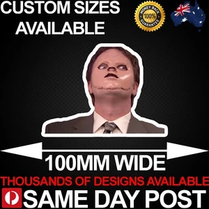 DWIGHT CREEPY FACE 100mm Wide Vinyl Car Sticker Decal The Office Tv Show - Bild 1 von 1