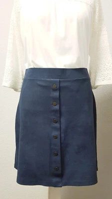 Yessica C&A A Linie Rock dunkel blau Samt Optik, fällt größer aus wie M Maße - Bild 1 von 4