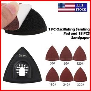 Oscillating Power Multi Tool 18 pcs Sanding Paper with Triangular Sanding Pad - Picture 1 of 13