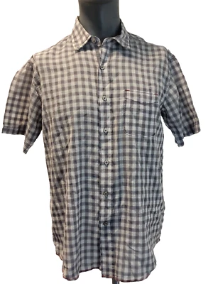 EQ Rooster Mens Size L Short Sleeve Button Front Plaid Shirt - Image 1 of 4