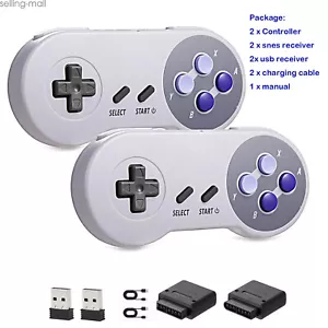 2PC Wireless SNES Controller for Super Nintendo Entertainment System /PC Windows - Picture 1 of 31