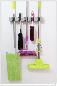 INTBUYING Wall Mount Magic Mop and Broom Holder Hanger Cleaning Tool Organizer - Picture 1 of 5