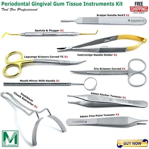 Periodontal Surgical Gingival Gum Tissue Grafting Tunneling Instruments Kit New  - Picture 1 of 9