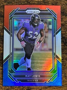 2022 Ray Lewis Panini Prizm Red White & Blue Parallel Ravens - Picture 1 of 2