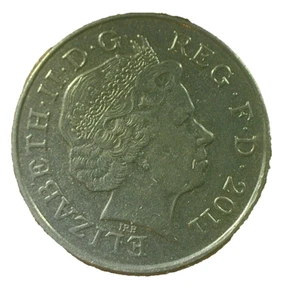 WORLD COIN SALE-2011 U.K. 10 PENCE-NICKEL PLATED STEEL COMPOSITION COIN-KM#1110d - Picture 1 of 3