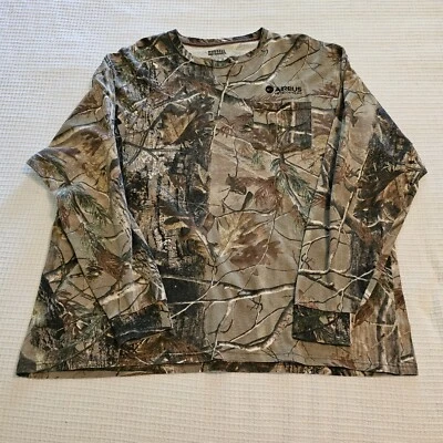 Real Tree Camo Long Sleeve Russell Outdoors Men's 2XL Company Logo - Image 1 of 4