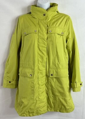 Chaqueta cortavientos Alfani talla S verde lima cremallera larga Stowe Away capucha Foto 1 de 4