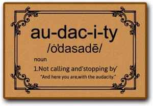 Funny Welcome Doormat, Audacity Door Mat Non-Slip Funny Outdoor Mat, Front - Picture 1 of 4