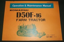 KOMATSU D50F-16 FARM TRACTOR DOZER OPERATION & MAINTENANCE MANUAL S/N 68001-UP