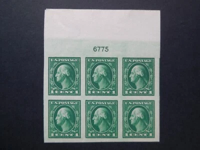 #408 1c Washington Imperforated RH Arrow Block MNH OG XF "Includes New Mount" - Image 1 of 3