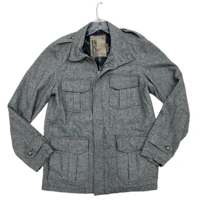 Buckle BKE Jacket Mens Medium Gray Wool Blend Western Cowboy Lined Snap And Zip - Image 1 of 4