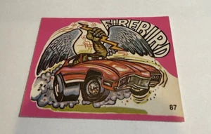 FANTASTIC ODD RODS Sticker/Card #87 Donruss 1973 PINK First Series Firebird - Picture 1 of 2