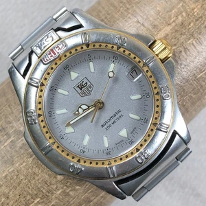 Vintage 1860 TAG Heuer Mens 400 Series Silver Tone Automatic 33mm Watch 6" - Picture 1 of 12