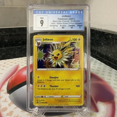 Jolteon SWSH094: Sword & Shield Black Star Promo Card Holo CGC 9 Mint - Image 1 of 4