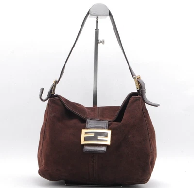FENDI mamma suede shoulder bag Purse Brown - Image 1 of 4