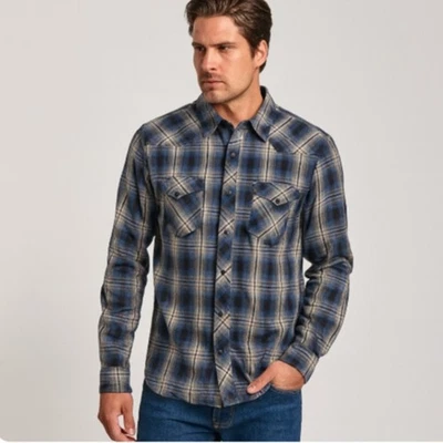 Camisa a Cuadros Kuhl Talla 2X Western Snap Manga Larga Azul Negro Gris Foto 1 de 4