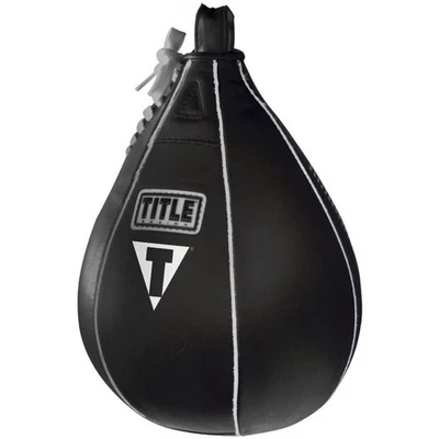 Title Boxing Leather Speed Bag - Medium - Black - (7" x 10") - Image 1 of 4