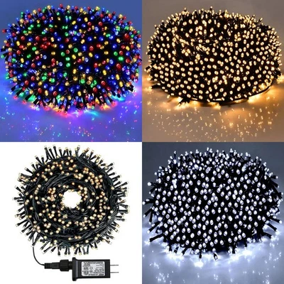 Plug In 100-1000 LED Fairy String Light Waterproof Garden Outdoor Decor w/remote - Image 1 of 4