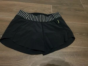 Ivivva by Lululemon Girls Size 12 Black Speedy Shorts Lightweight Breathable - Picture 1 of 2