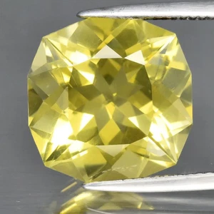 π 11.78ct 15x15mm VS Custom Cut Natural Lemon Quartz - Brazil Gemstone - Picture 1 of 4