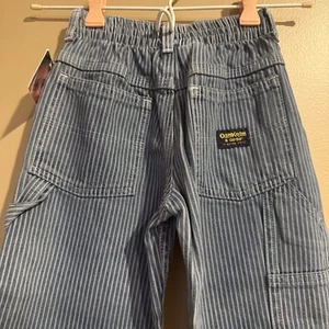 NWT Vintage Osh Kosh Denim Pinstripe Railroad Jeans Boys Size 5 Train Conductor - Picture 1 of 10