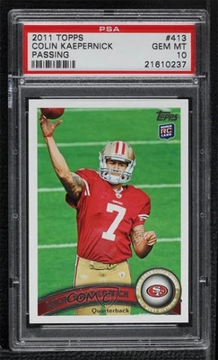2011 Topps Colin Kaepernick (Throwing) #413 PSA 10 GEM MT Rookie RC - Image 1 of 2