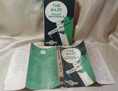 Philip MacDonald "The Maze" Collins White Circle Crime Club 1st PB Edition w/DJ - Image 1 of 4