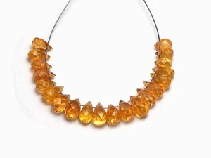 Granate espesartita naranja mandarina 3-5 mm cuentas lágrima facetadas AAA NATURAL - Imagen 1 de 2