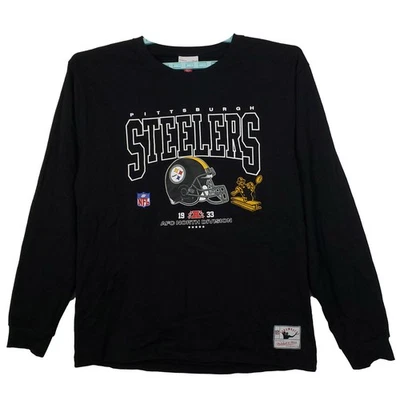 匹兹堡钢人队 Mitchell & Ness NFL 2XL XXL 长袖 1933 头盔艺术全新带标签 — 第 1/4 张图片