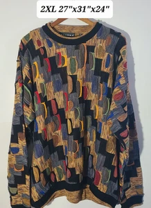 Vintage Tundra 3D Strick strukturiert Coogi/Cosby Stil Herren 2XL schwerer Pullover - Bild 1 von 6