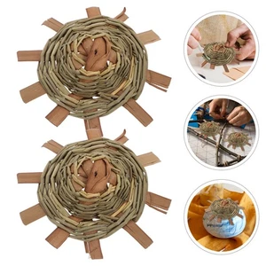  10 mini cappelli di paglia lavorati a maglia per bambole, cappelli di paglia - Foto 1 di 12