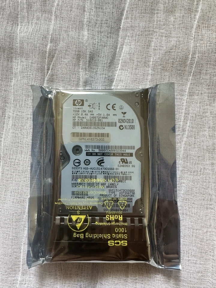 HP EH0072FARWC 72GB Internal 15000RPM 2.5" (518216-001) HDD - Image 1 of 3