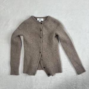 Magaschoni Cashmere Brown Tan Long Sleeve Button Up Cardigan Girls XS - Picture 1 of 7