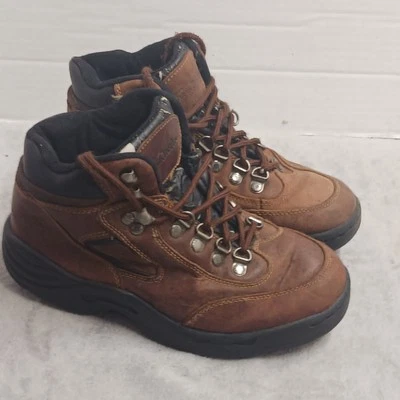 Thom McAn Tan Brown Leather Work Boots Ankle Hiking Trail Shoes Mens Size 4 - Image 1 of 4