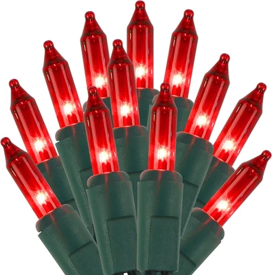 Clear Christmas String Lights, 100 Count, Incandescent Mini Christmas Lights, Co - Image 1 of 4