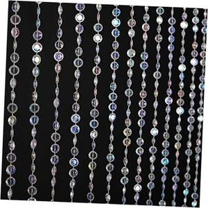 3ft x 6ft 34 Strands Iridescent Faux Crystal Beaded Curtain for Doorway Room - Picture 1 of 8