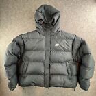 Nike Womens Puffer Coat Jacket Black Therma-FIT Loose Fit Hood Size Large New