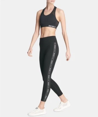 DKNY Women's High Waist Logo Leggings Pants, Black, Size XS NWT - Image 1 of 4