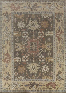 Traditional Oushak Indian Area Rug Hand-Knotted Brown 8x10 ft - Picture 1 of 22
