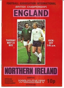 Football Programme ENGLAND v NORTHERN IRELAND May 1972 @ Wembley Stadium - Picture 1 of 1