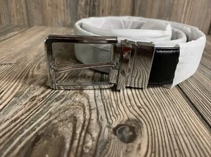 Mens Belt-Leather Dress Belt For Male Classic Black Reversible To Brown Size 32 - Picture 1 of 4