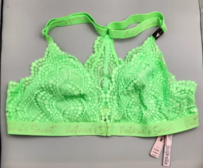 VICTORIAS SECRET кружева бюстгальтер неоновый зеленый L - Изображение 1 из 2