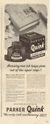 1944 vintage AD, PARKER QUINK Fountain Pen Ink SolvpX  Office Supply   (110614)