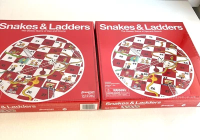 Set of 2 Snakes & Ladders Board Games by Pressman, 2-4 Players, Ages 4+, NEW - Image 1 of 3