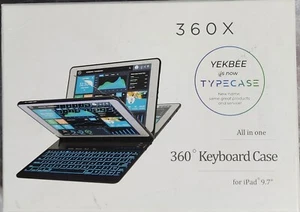 TYPECASE Keyboard Case for iPad 9.7 Inch All in One 360 Degree, Black - Picture 1 of 11