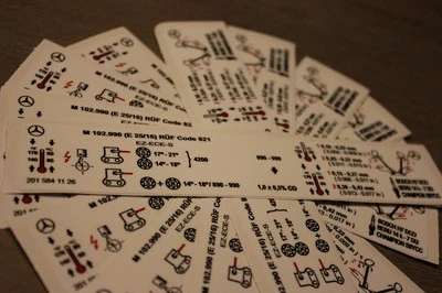 Mercedes-Benz 190E 2.5-16 w201 16v RUF pegatina motor M102.990 2015841126