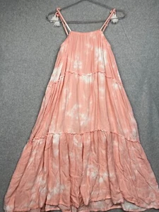 Jessica Simpson Tie Dye Girls Maxi Tiered Dress 10 Boho Chic Beach Pink Vaca - Picture 1 of 9