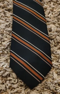 Ketsch Krawatte Erwachsene Herren blau braun gestreift Polyester Krawatte - Bild 1 von 5