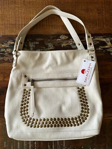 Big Buddah Cream Faux Leather Studded Handbag Shoulder Bag Purse NEW - Picture 1 of 13